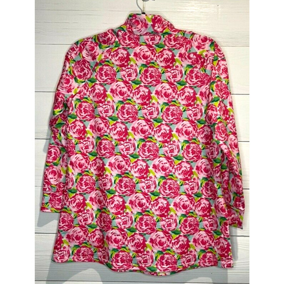 Summer Rose fabric pullover 1/4 zip top - no brand - Picture 3 of 3